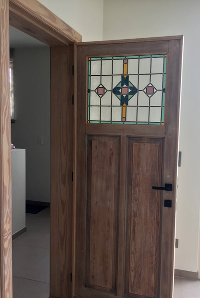 Art Deco Glasramen in houten deuren - Prijs op aanvraag