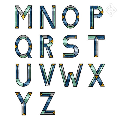 Letters In Glas - Blauw - Letters